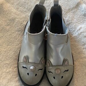 Silver Unicorn Toddler Girl Boots Size 11